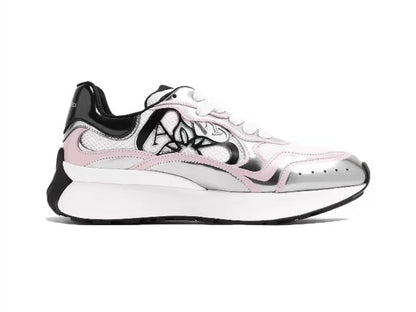 Alexander Mcqueen Women's Sprint Runner in White/pale Pink/black/silver