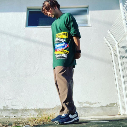 Supreme Thrasher Multi Logo Long Sleeve Tee Green