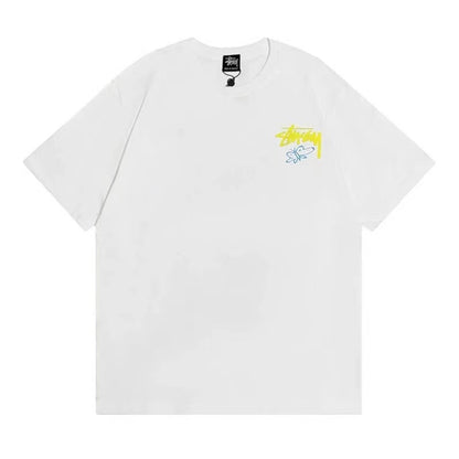 STUSSY PANSIES PRINT TEE WHITE