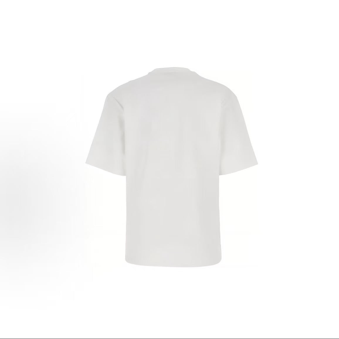 PRADA SS23 Solid Logo Front Patched Plain Knit Round-neck Short Sleeve T-shirt with A-line Sleeves for Women - White