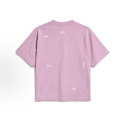 Balenciaga Stickers Plain Knit Round-neck Sticker Pattern Short-Sleeve Fall/Winter 2026 Shoulder-Sleeve T-Shirt for Women Regular Fit
