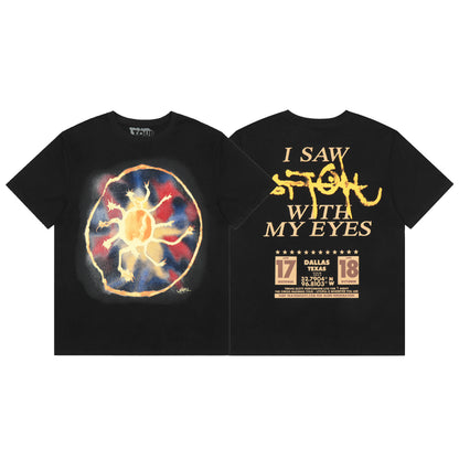 Travis Scott Sun Print Tshirt Black