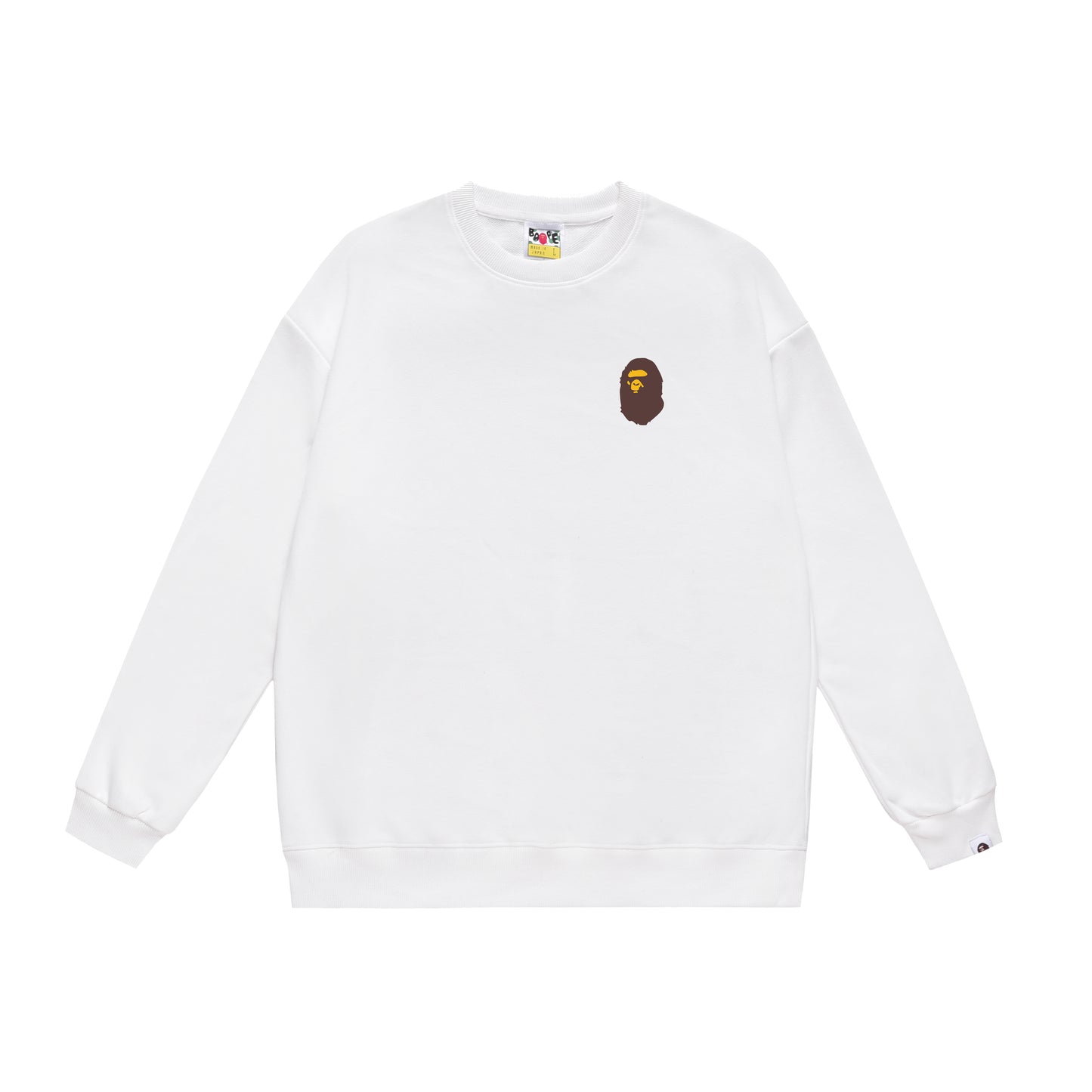 A Bathing Ape Letter Badge Print Hoodie White