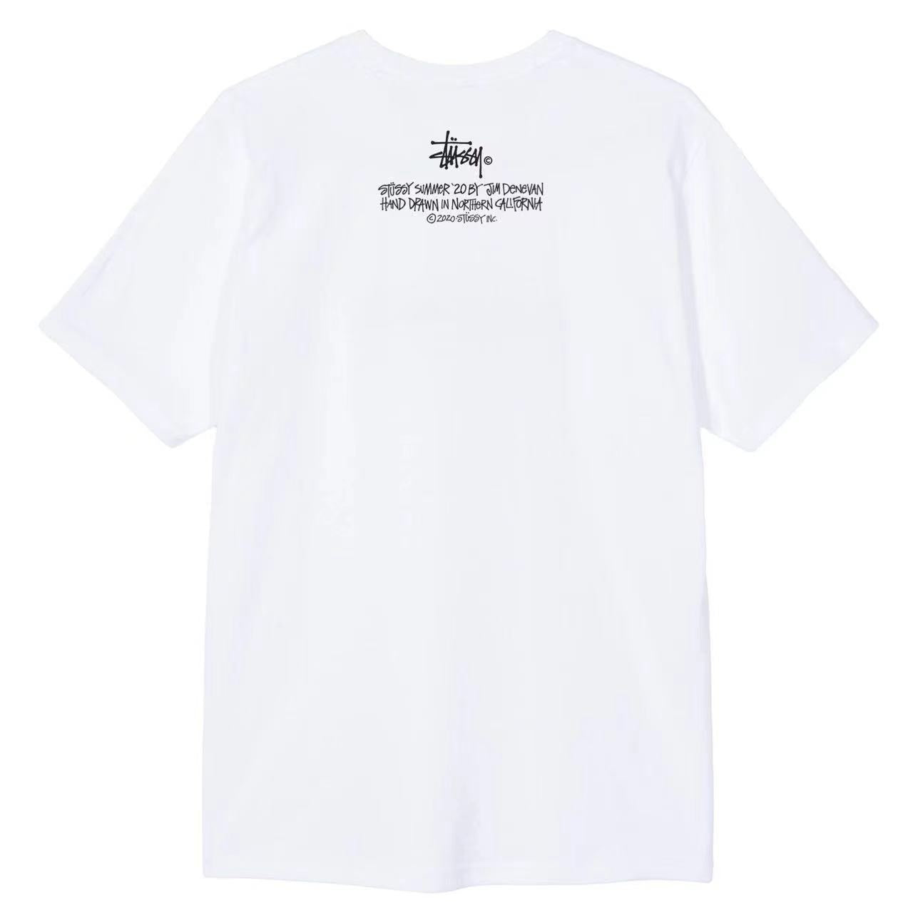 STUSSY BEACH PRINT TEE WHITE
