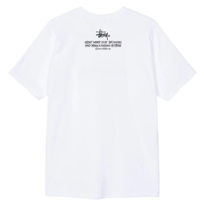 STUSSY BEACH PRINT TEE WHITE