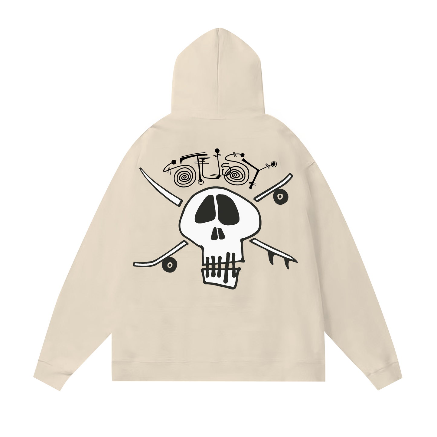 STUSSY SKULL PRINT HOODIE CREAM