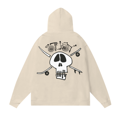 STUSSY SKULL PRINT HOODIE CREAM
