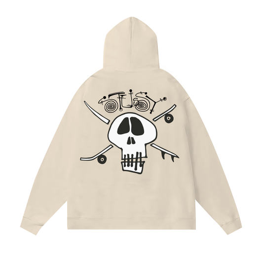 STUSSY SKULL PRINT HOODIE CREAM