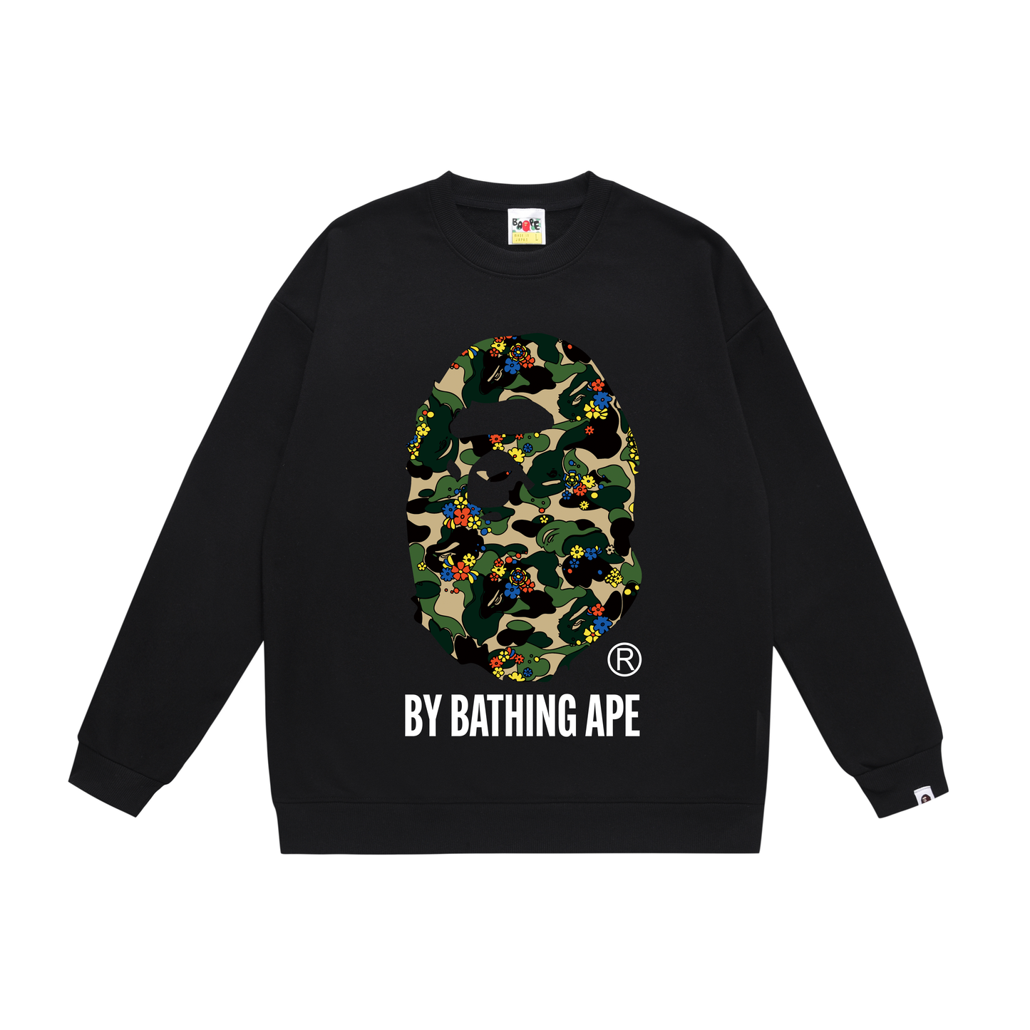 A Bathing Ape Camouflage Flower Print Hoodie Black
