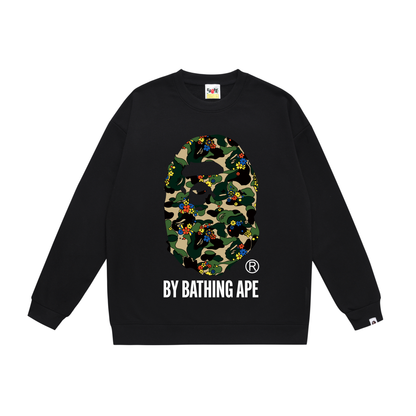 A Bathing Ape Camouflage Flower Print Hoodie Black