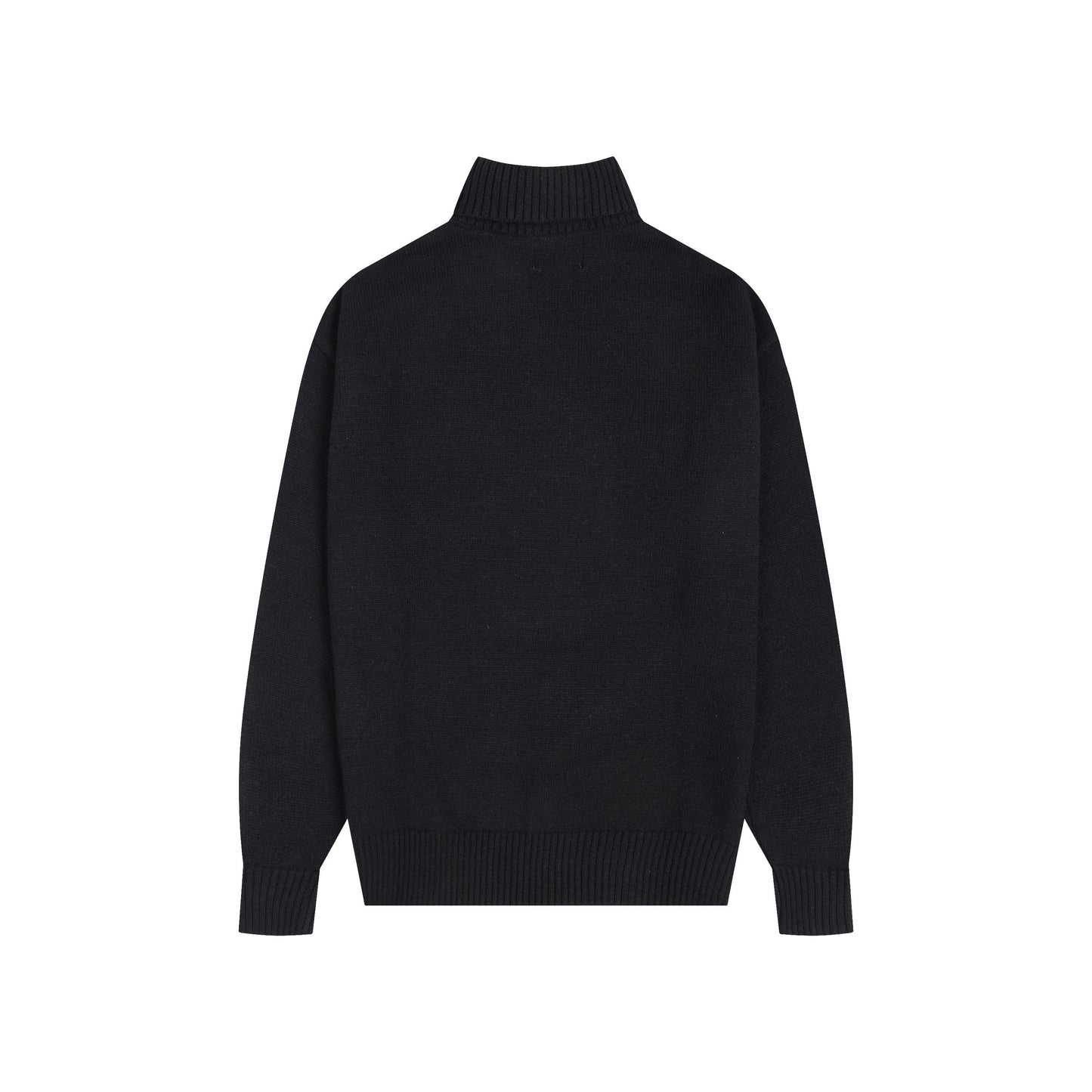 AMI Big Logo Turtleneck Sweater Black