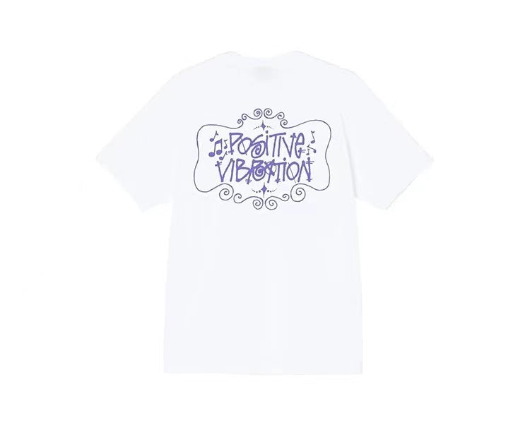 STUSSY MUSICAL NOTES TEE WHITE