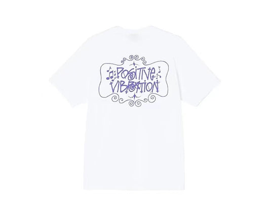 STUSSY MUSICAL NOTES TEE WHITE