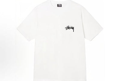 Stussy SS22 Peony Fashion Print Round-neck Pullover Casual Loose Comfortable Leisure Summer Short-Sleeve T-shirt for Men