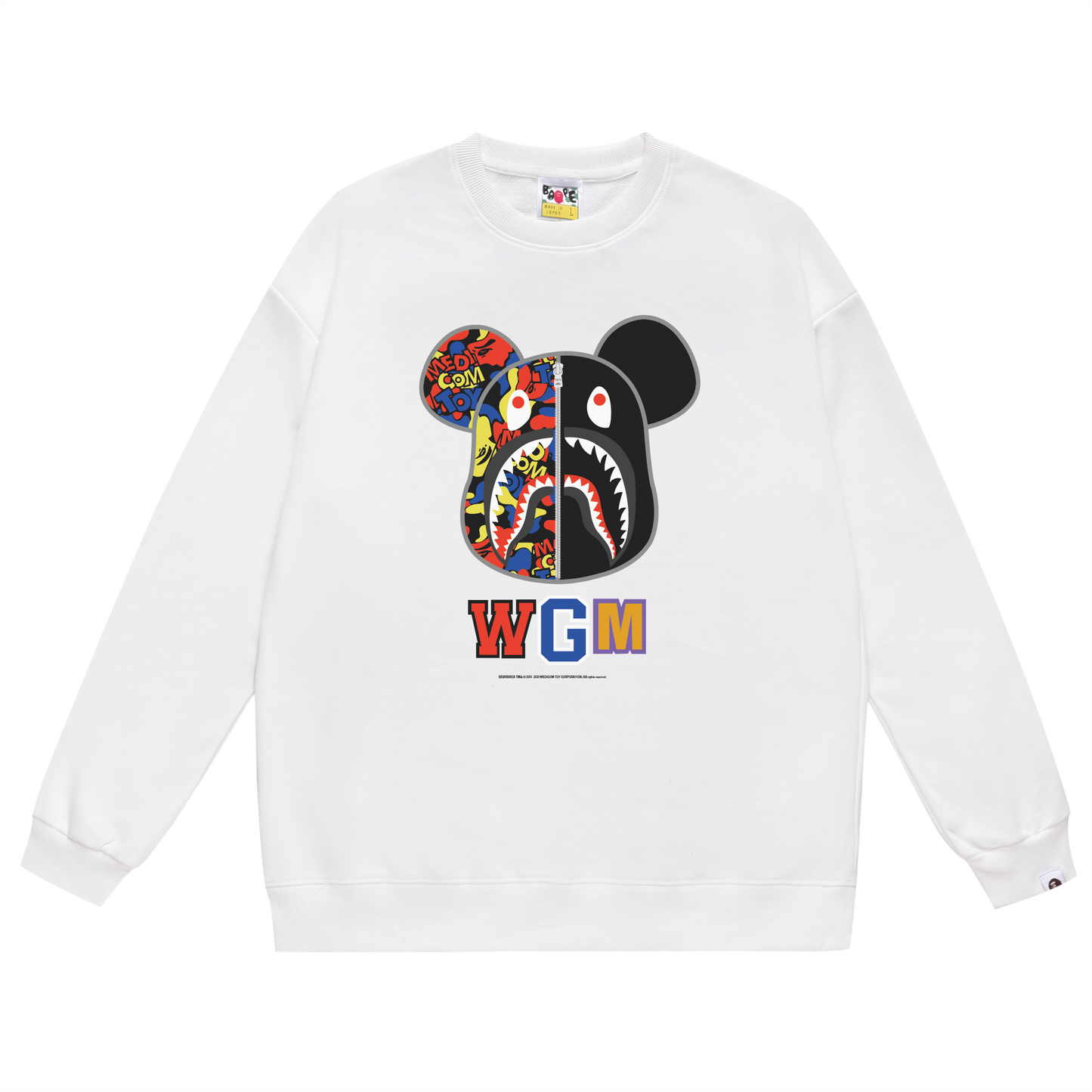 A Bathing Ape Bear Print Hoodie White