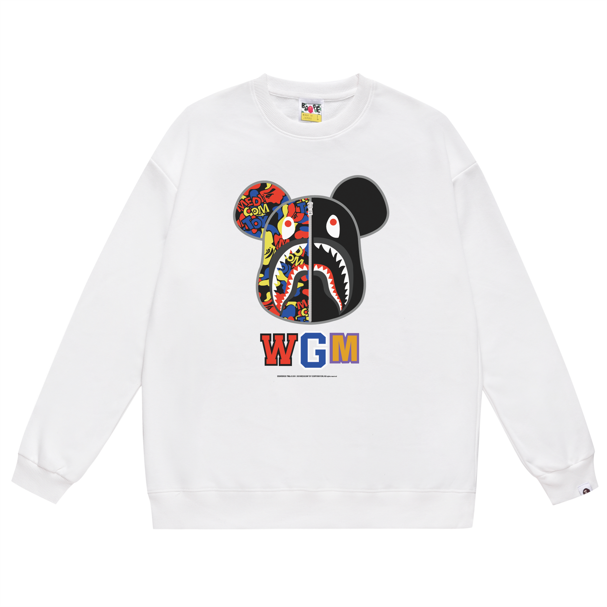 A Bathing Ape Bear Print Hoodie White