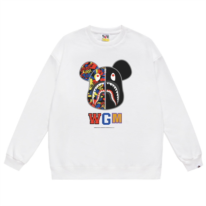 A Bathing Ape Bear Print Hoodie White
