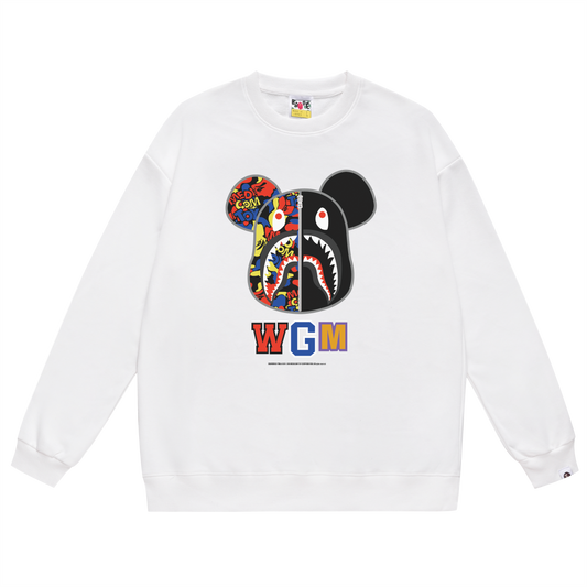A Bathing Ape Bear Print Hoodie White