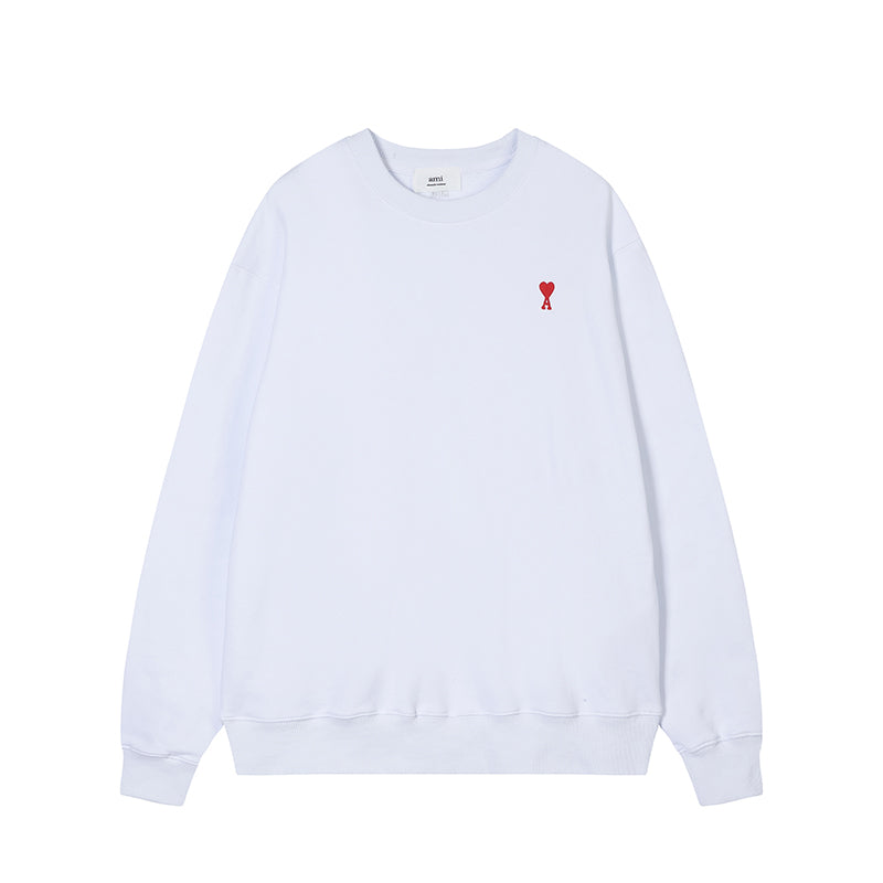 AMI  Small Logo Crewneck Hoodie White