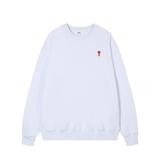 AMI  Small Logo Crewneck Hoodie White