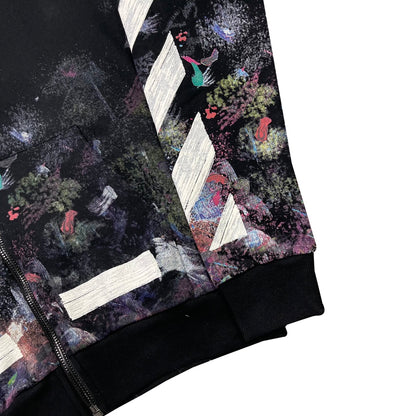 Off-White fireworks arrow zipper hooded cardigan sweatshirt