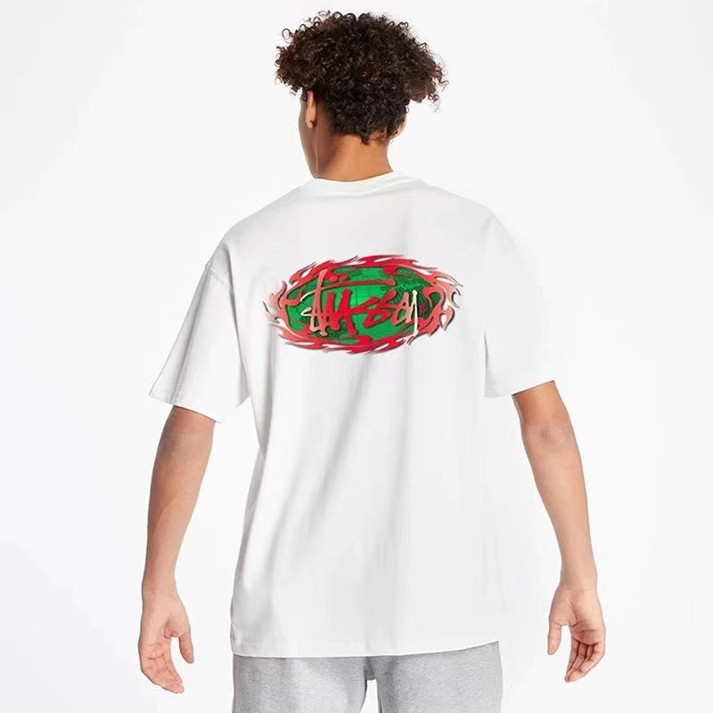 STUSSY BIG OVAL TEE WHITE