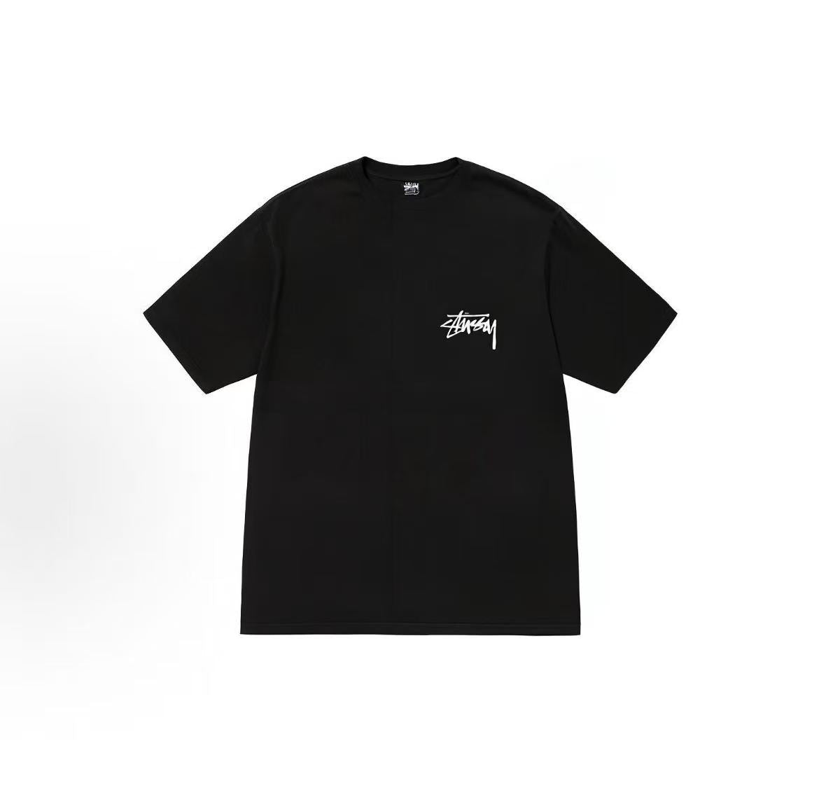 Stussy FW22 Poker-Dyed Short-Sleeved American Retro T-Shirt for Men