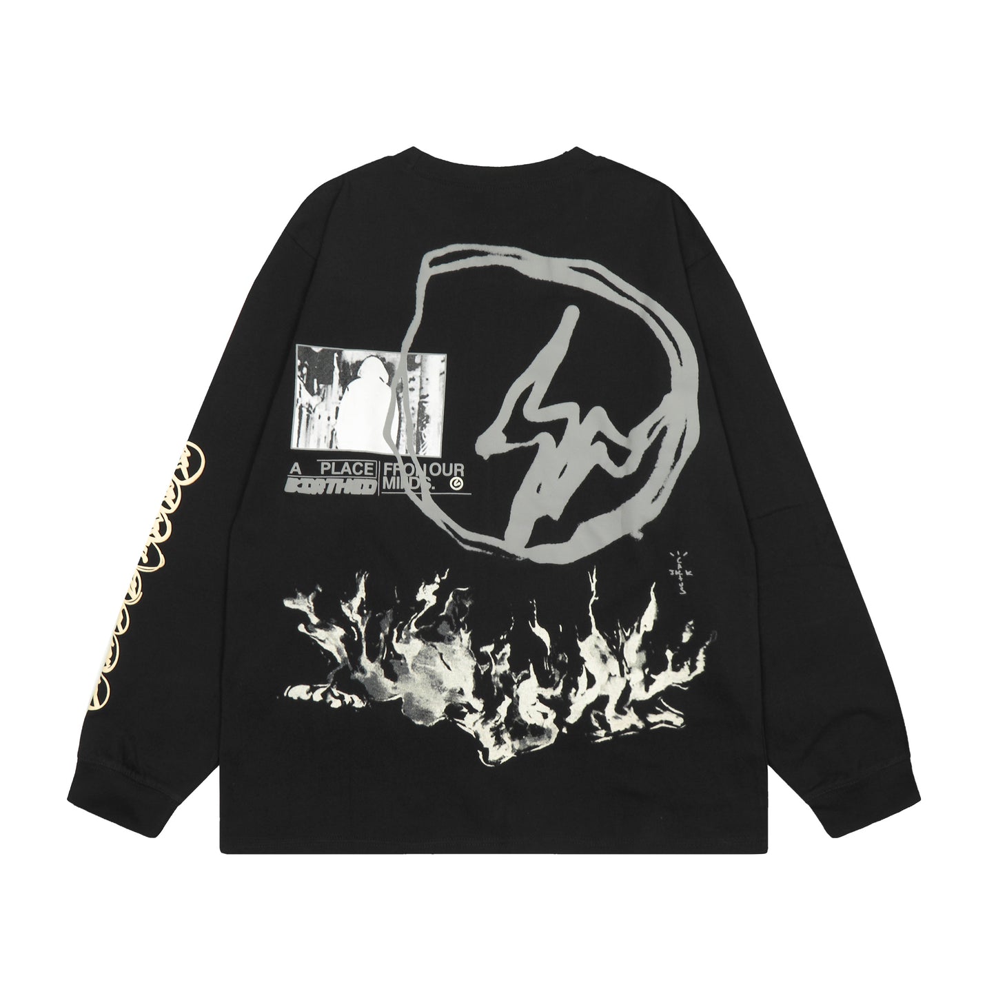 Travis Scott Fire Print Hoodie Black