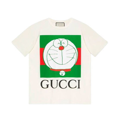 GUCCI COTTON X DORAEMON LOGO PRINT T-SHIRT-IN-WHITE-GGS009