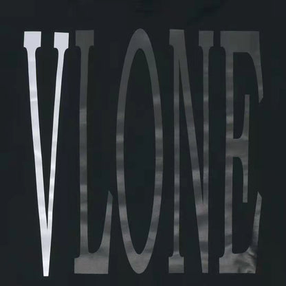 VLONE Logo Print Hoodie Black