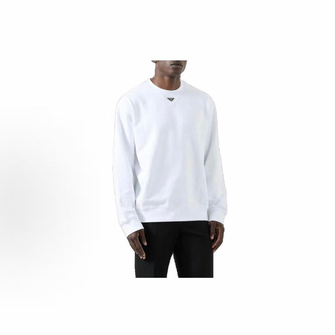 PRADA - Pure Color Round-neck Pullover Loose Long-Sleeved T-shirt for Men
