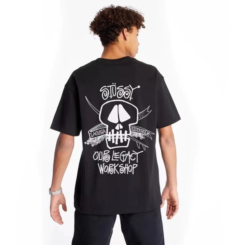 STUSSY SURFING SKULL TEE BLACK
