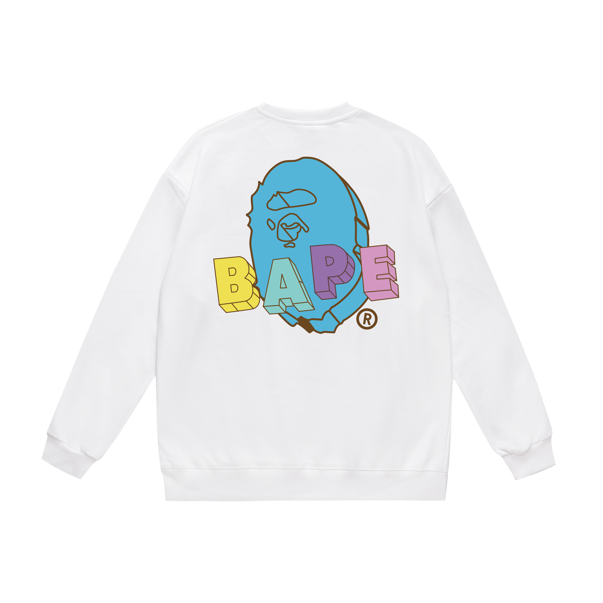 A Bathing Ape 3D Letters Print Hoodie White