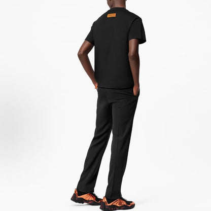LOUIS VUITTON Logo pure-color short-sleeved T-shirt for men - black