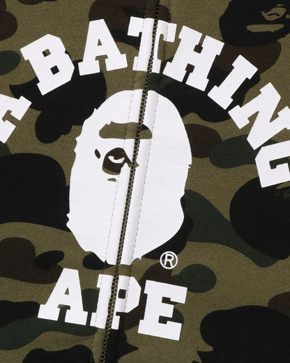 A Bathing Ape 1st Camo Crazy College Full Zip Hoodie In Amry Green
