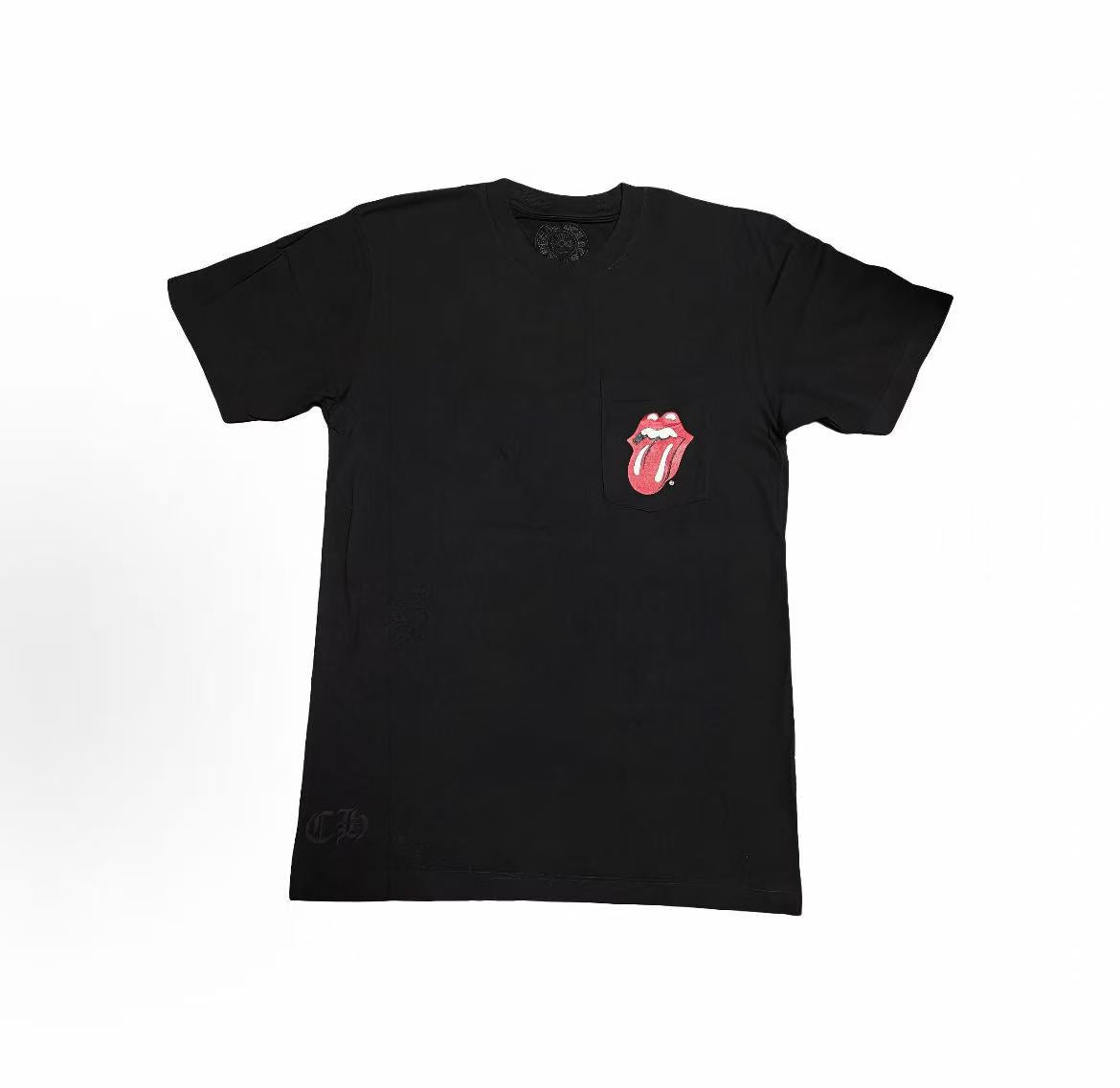 Chrome Hearts  Red Tongue Round-neck Short-sleeved T-shirt (for both men and women) in black