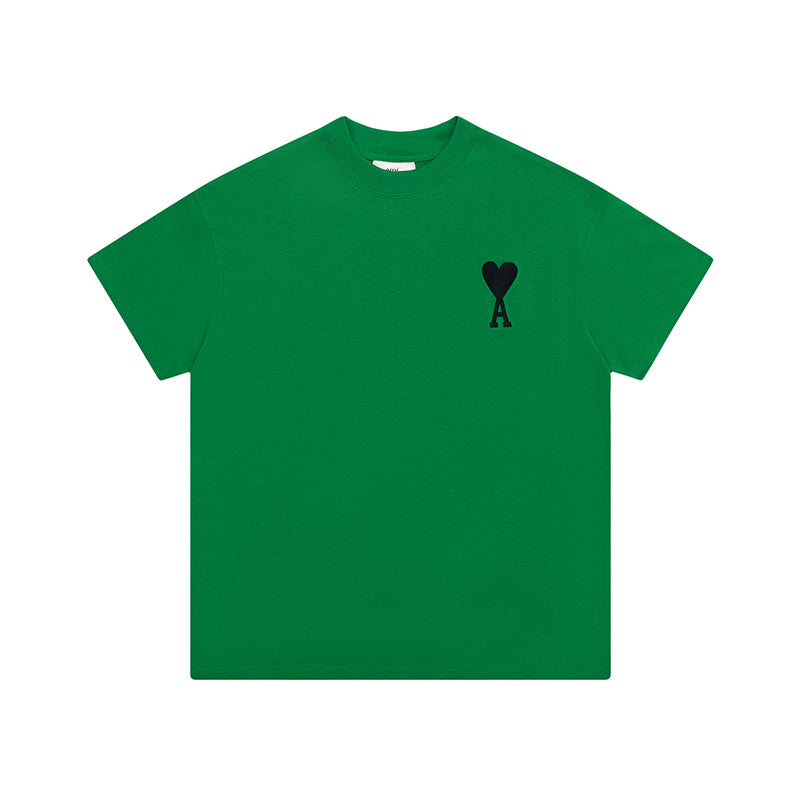 AMI Black Logo Tee Dark Green