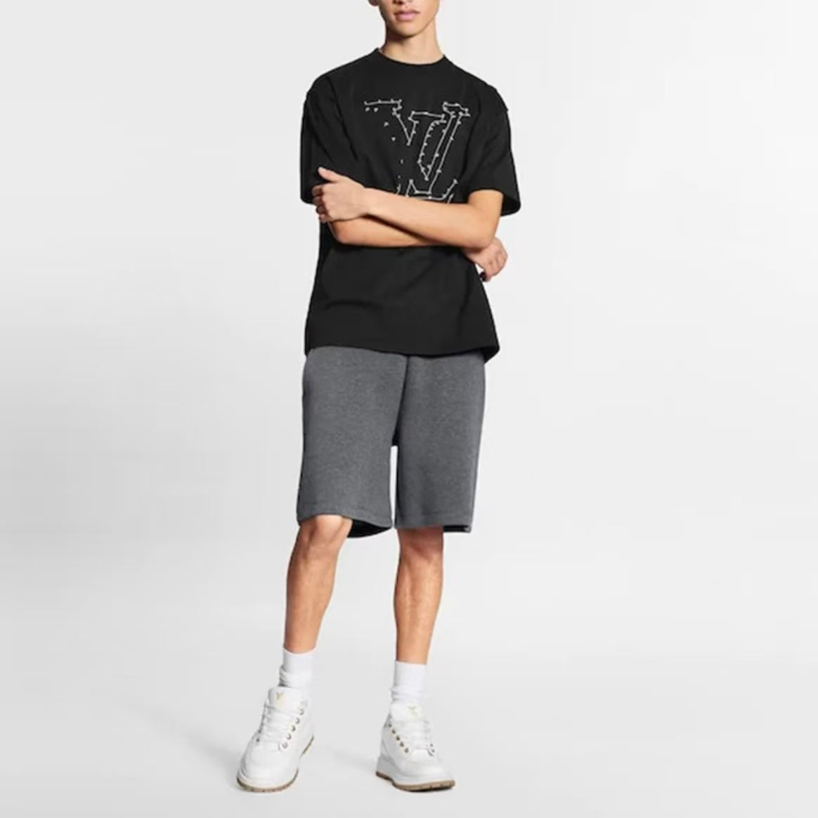 LOUIS VUITTON SS22 Needle-embroidered Printed Embroidery Short-Sleeved T-Shirt for Men - Blue