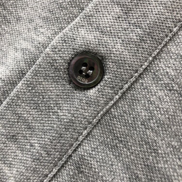 DIOR CD ICON POLO SHIRT GRAY COTTON PIQUÉ – DOT024