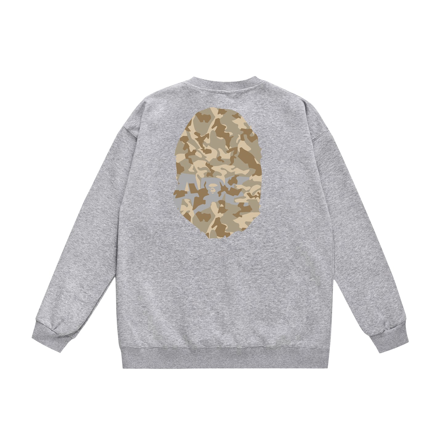 A Bathing Ape Camouflage Logo Print Hoodie Grey