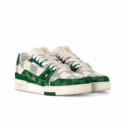 LOUIS VUITTON Trainer Leather fun color wear-resistant low-top board shoes white green unisex
