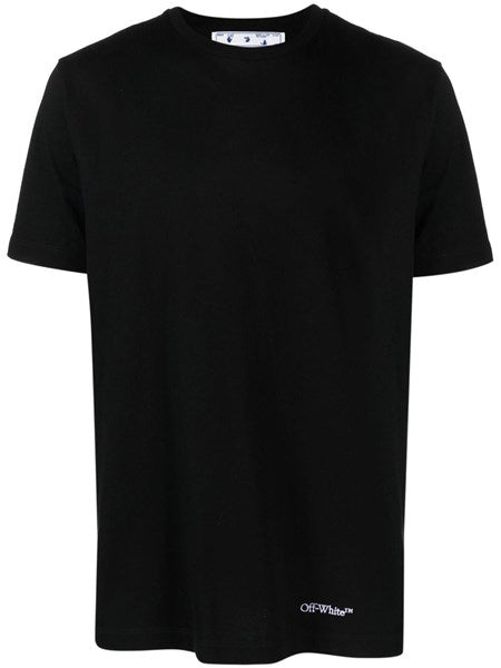 Off-white T-shirt with sketch style logo on the back