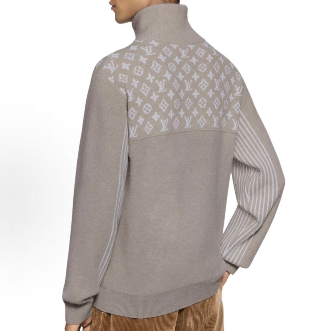 LOUIS VUITTON SS26 Men's SKI Skiing Collection Crewneck Pullover Sweater with Ribbed Edges, Men's Style