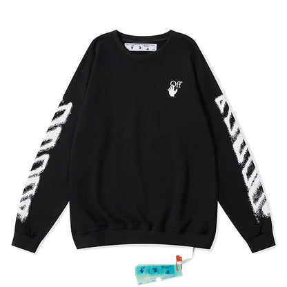Off-White arrow zebra crossing print hoodie black