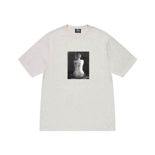 STUSSY BACK PRINT TEE APRICOT