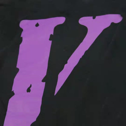 VLONE Letters Logo Print Hoodie Black/Purple