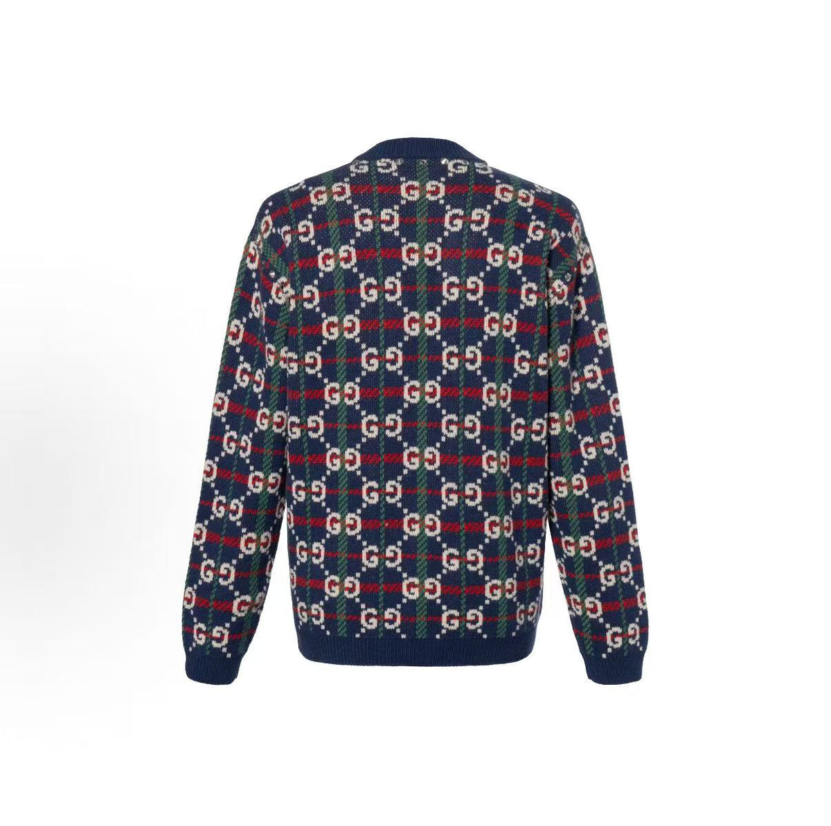 GUCCI 2023 Spring Collection Logo Print Single-Button Long-Sleeve Sweater for Men in Blue
