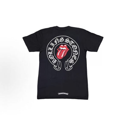 Chrome Hearts  Red Tongue Round-neck Short-sleeved T-shirt (for both men and women) in black