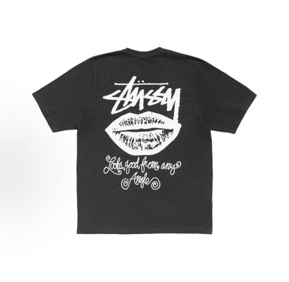 Stussy SS26 American street retro cursive logo printed short-sleeved T-shirt (men's and women's versions are the same)