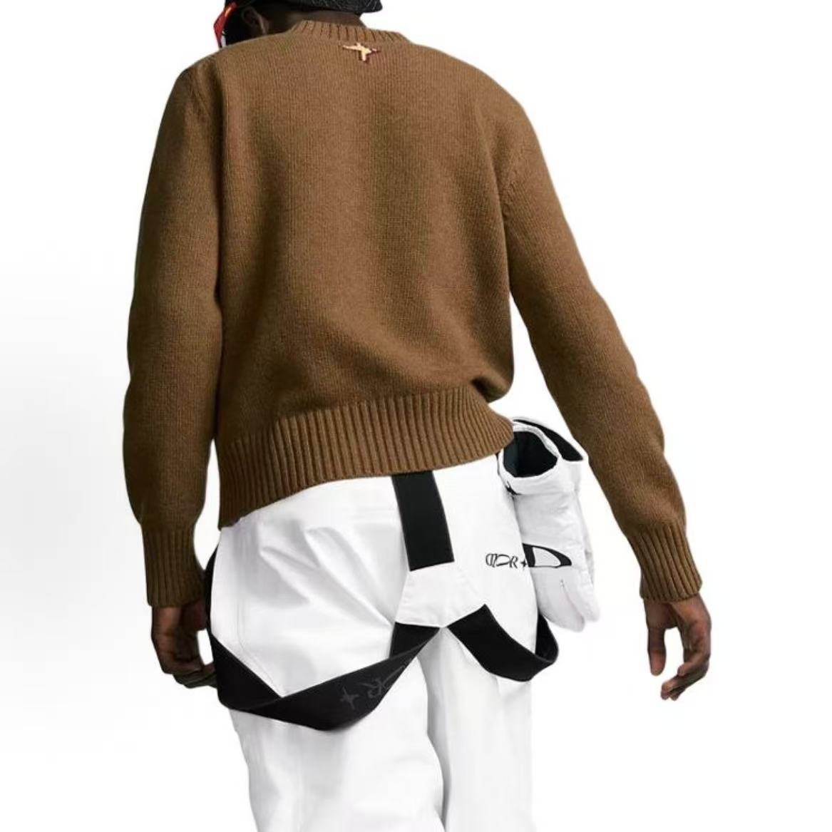 DIOR DIOR AND LEWIS HAMILTON Limited Collection Logo Letter Embroidery Round-neck Long-sleeved Sweater for Men Brown